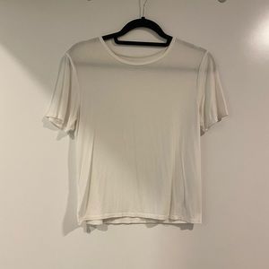 Plain White Basic Scoop Neck Tee